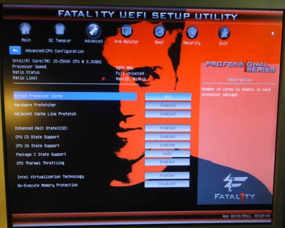 Fatal1ty P67 Professional UEFI BIOS
