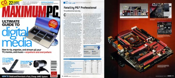 Fatal1ty P67 Professional gaming motherboard review in April 2011 MaximumPC magazine